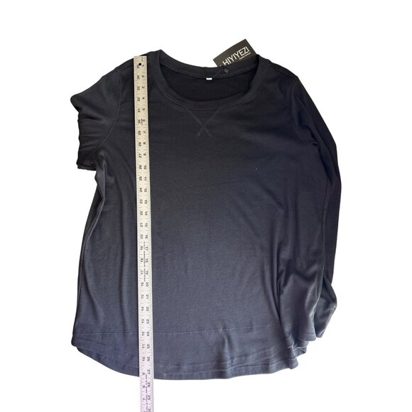 Hiyiyezi Womens Black Long-Sleeve Pullover Tunic Everyday Top With Crewneck - Picture 7 of 7